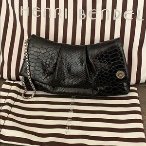 Henri Bendel Snakeskin Textured Leather Wristlet